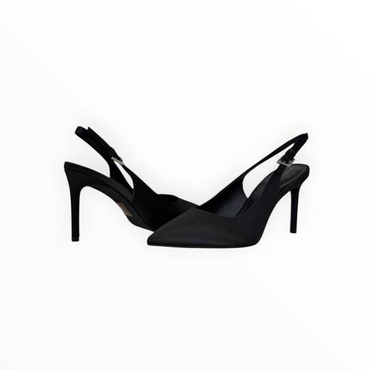 BUCKLES New York | NIKKI SLING | BLACK SATIN