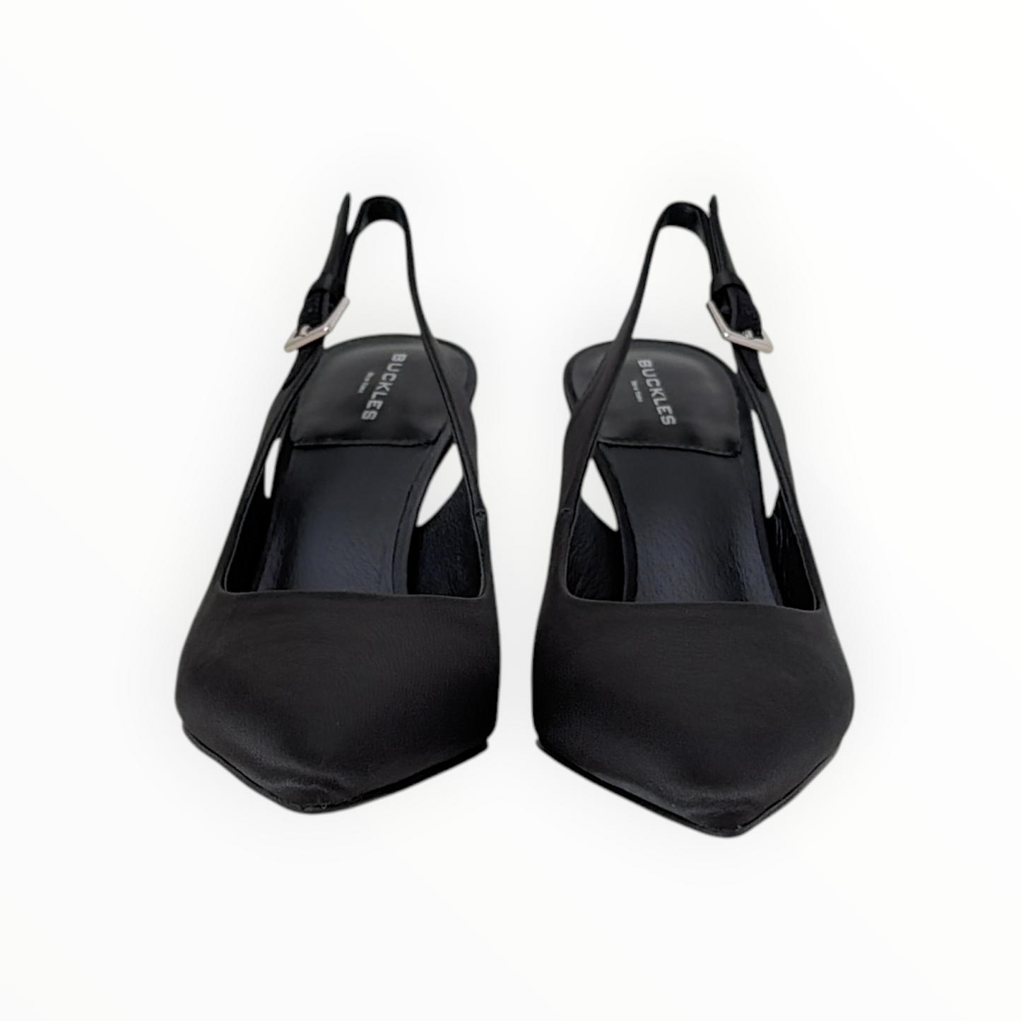 BUCKLES New York | NIKKI SLING | BLACK SATIN