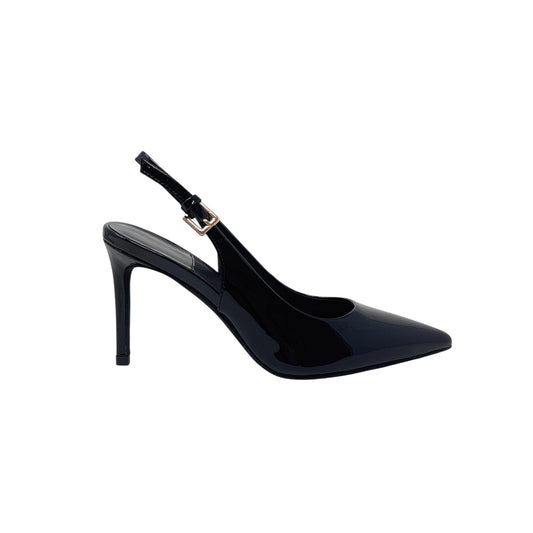 BUCKLES New York | NIKKI SLING | BLACK PATENT LEATHER